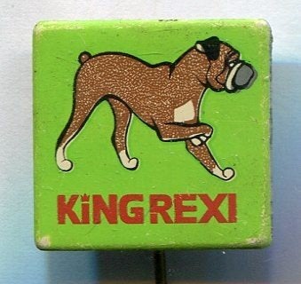Boxer King Rexi blik honden speldje ( N_066), Verzenden, Zo goed als nieuw, Transport, Speldje of Pin