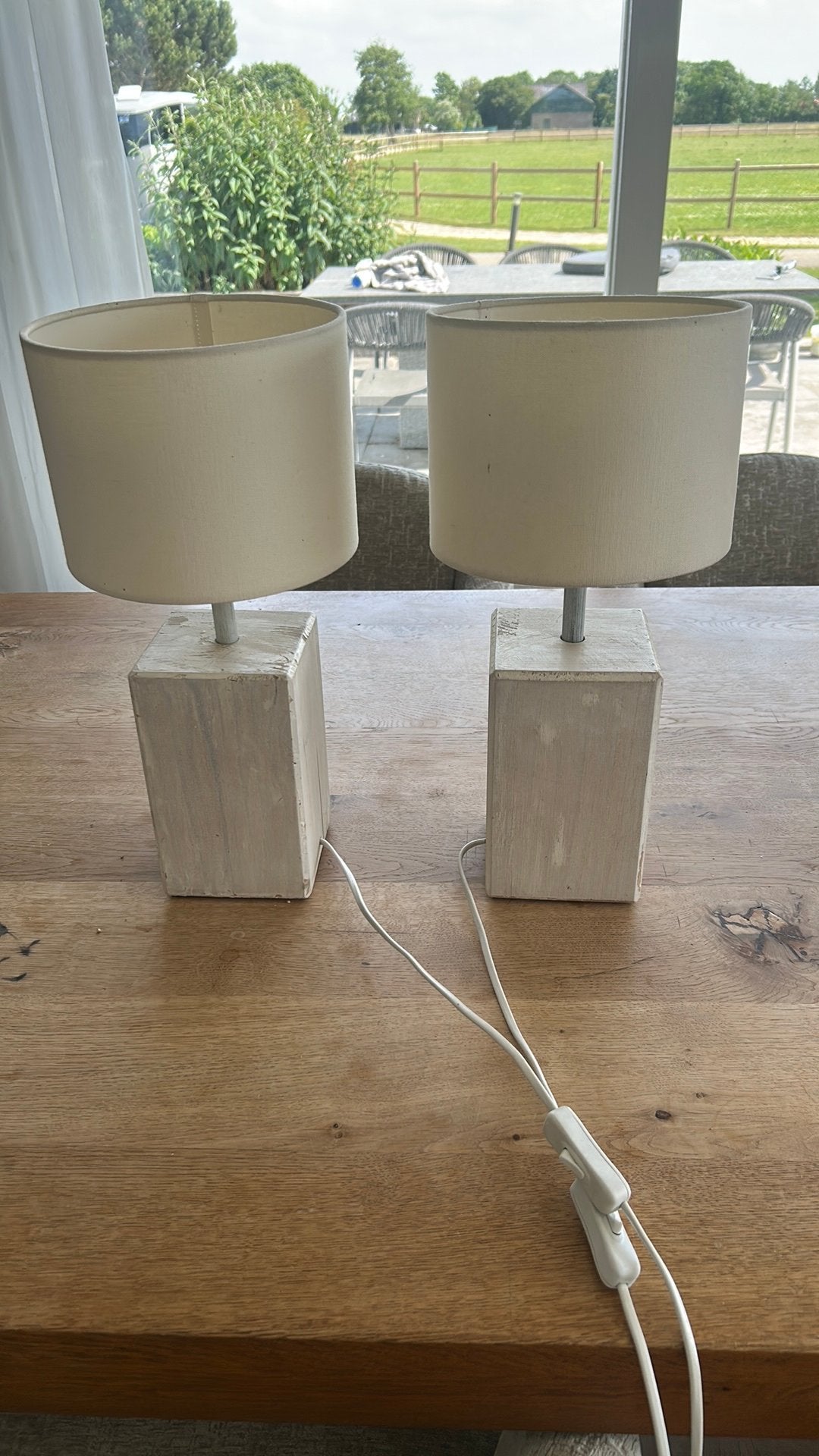 Wittw houten schemerlampen, Ophalen of Verzenden, Zo goed als nieuw, Minder dan 50 cm