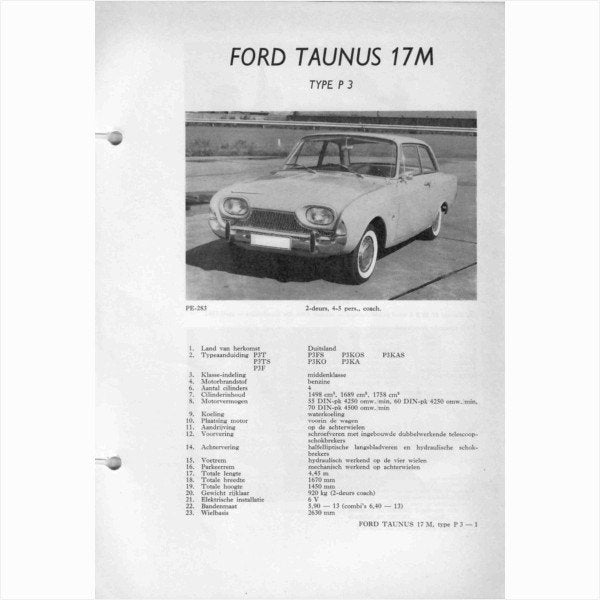 Ford Taunus Vraagbaak losbladig 1961-1962 #1 Nederlands, Ophalen of Verzenden, Gelezen, Ford