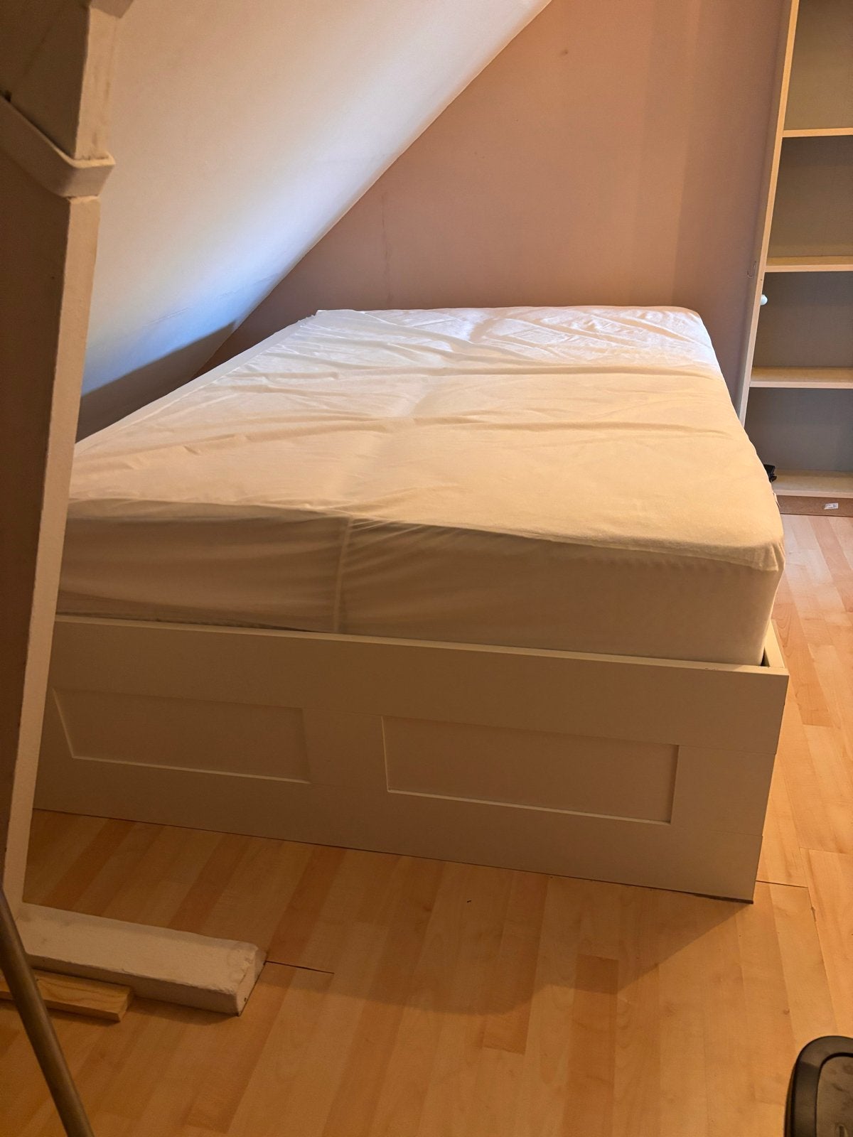 Twijfelaar 140 cm met opbergruimte - Wit, Ophalen, Gebruikt, Wit, 140 cm