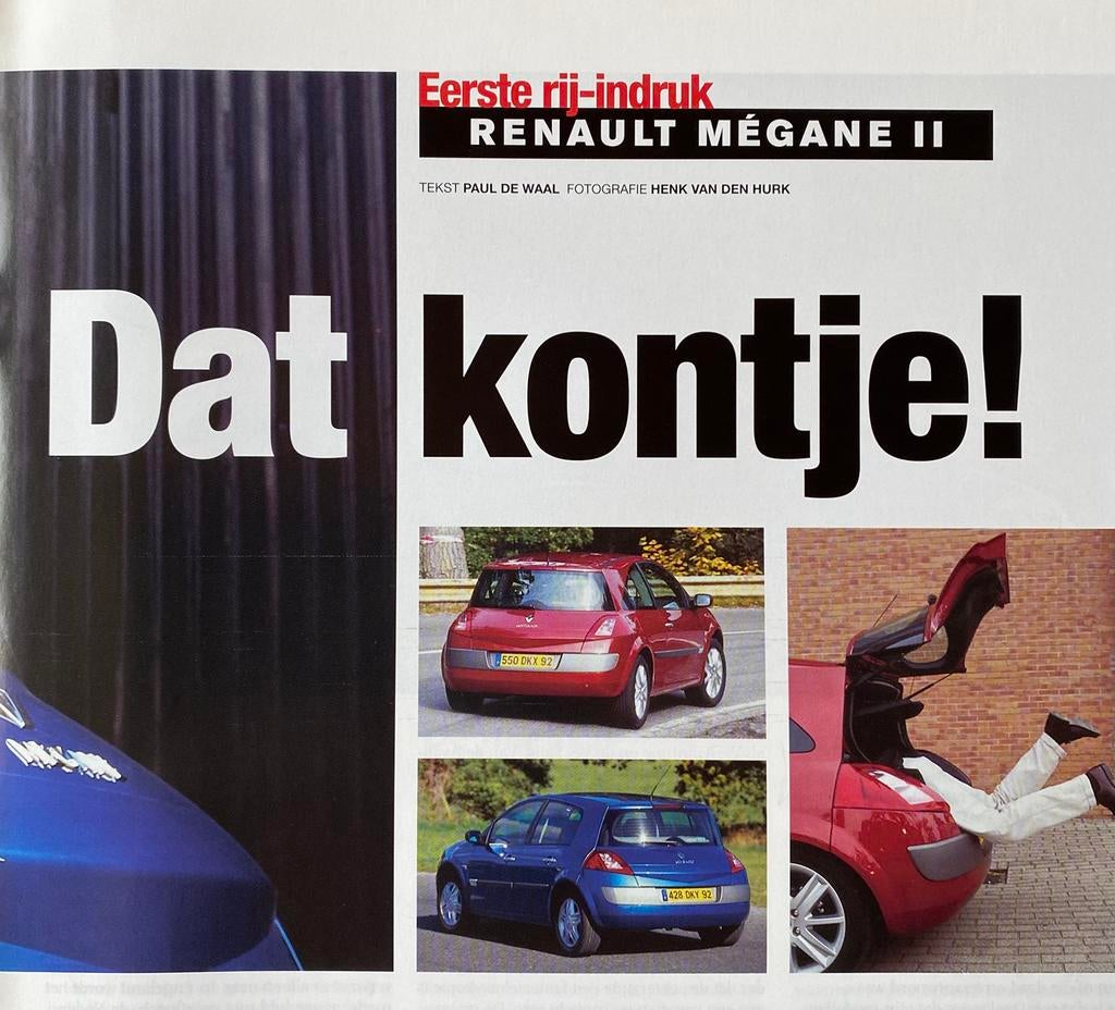 Uniek RENAULT Mégane II - 2002  Autofolder, Verzenden, Zo goed als nieuw, Renault