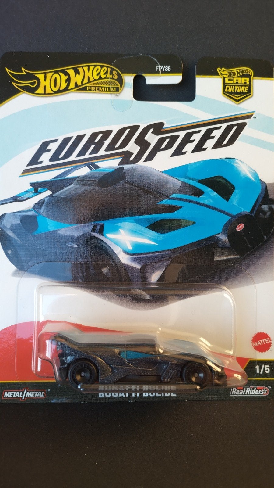 Bugatti Bolide 1:64 Hotwheels Premium Pol, Hobby en Vrije tijd, Modelauto's | Overige schalen, .., Auto, Verzenden, .