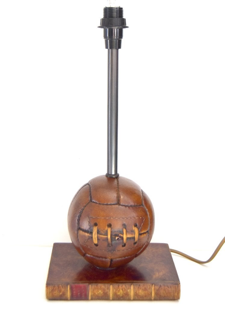 Unieke vintage voetbal lamp / tafellamp in prima staat, Vintage, 38 cm, E14 (klein), Kunststof