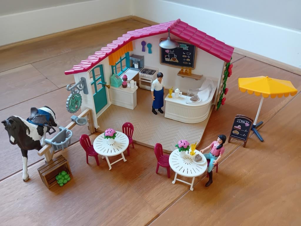 Schleich RuiterCafé  42519- Mooie set, zo goed als nieuw, Ophalen of Verzenden, Zo goed als nieuw, Jongen of Meisje