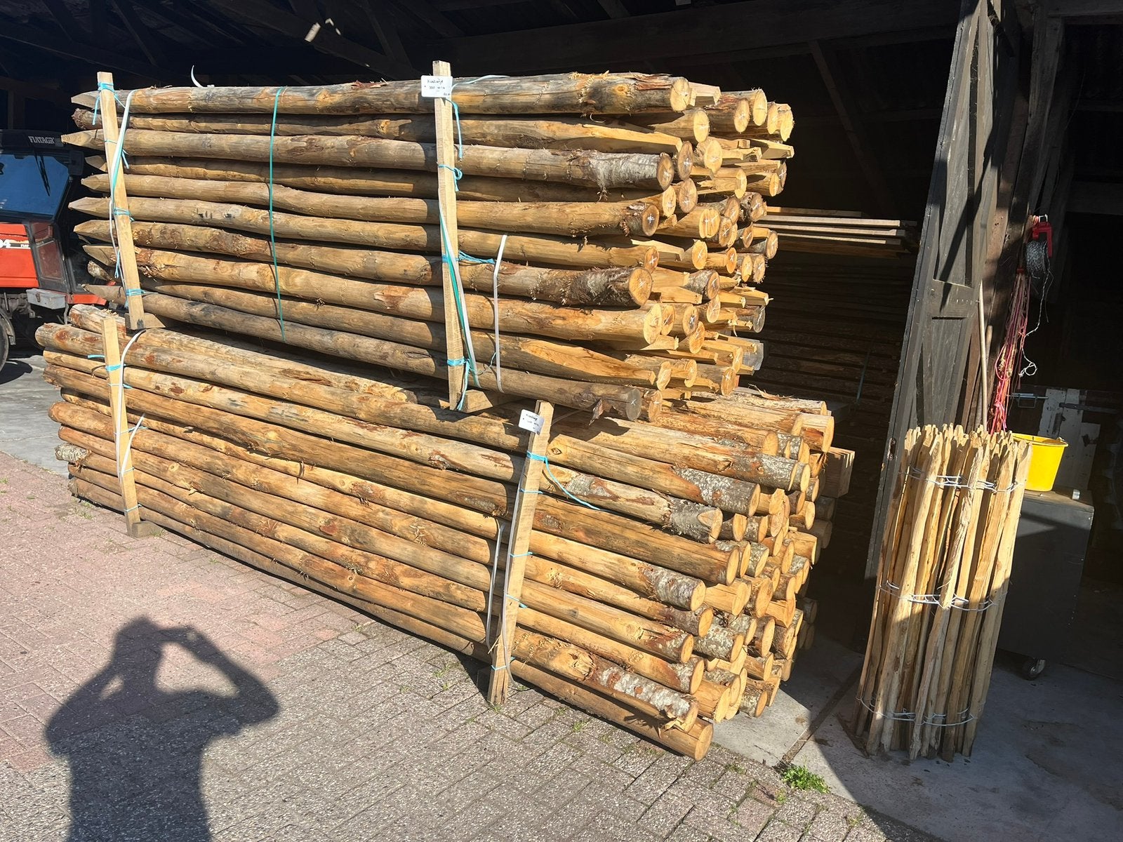 Kastanje palen lang zonnedoek/ schaduwdoekpaal schutting, Ophalen of Verzenden, Nieuw, Palen