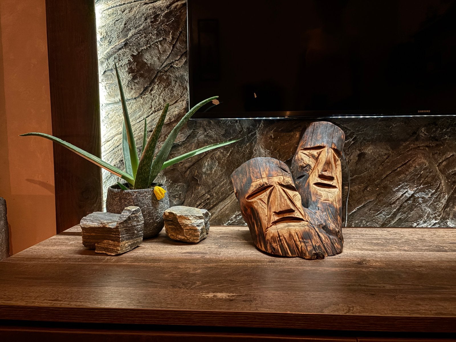 Handgemaakte houten Tiki gezichten - Unieke decoratie, Ophalen, Nieuw, Hout, Overige stijlen