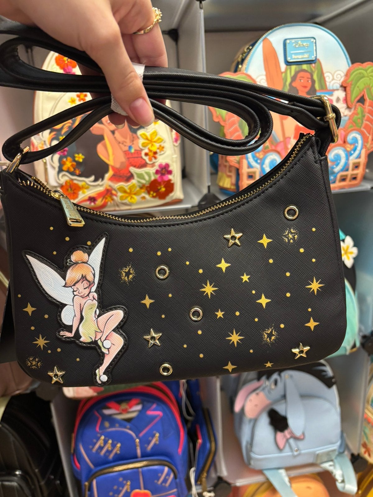 Disney loungefly tinkerbell crossbody, Ophalen of Verzenden, Peter Pan of Pinokkio, Nieuw, Tas, Koffer of Zak
