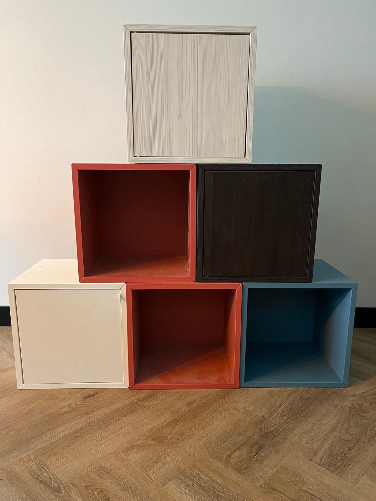 Set van 6 modulaire opbergkubussen in diverse kleuren, Ophalen, Nieuw