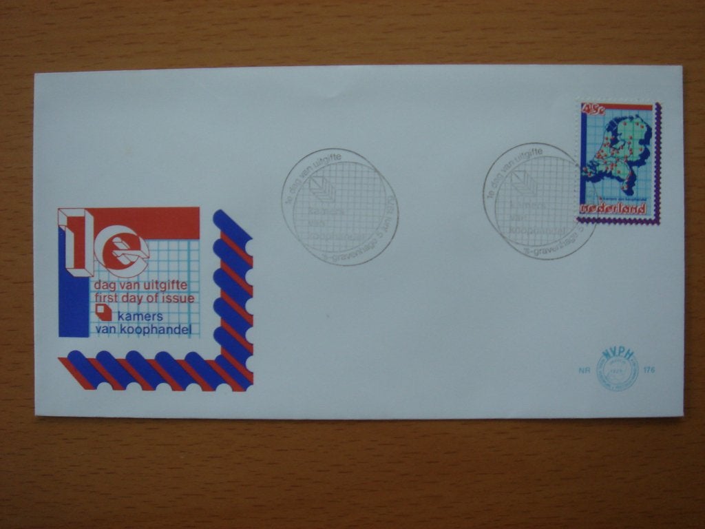 NVPH E176  1e Dag-enveloppe Kamers van Koophandel 1804, Ophalen of Verzenden, Onbeschreven, Nederland
