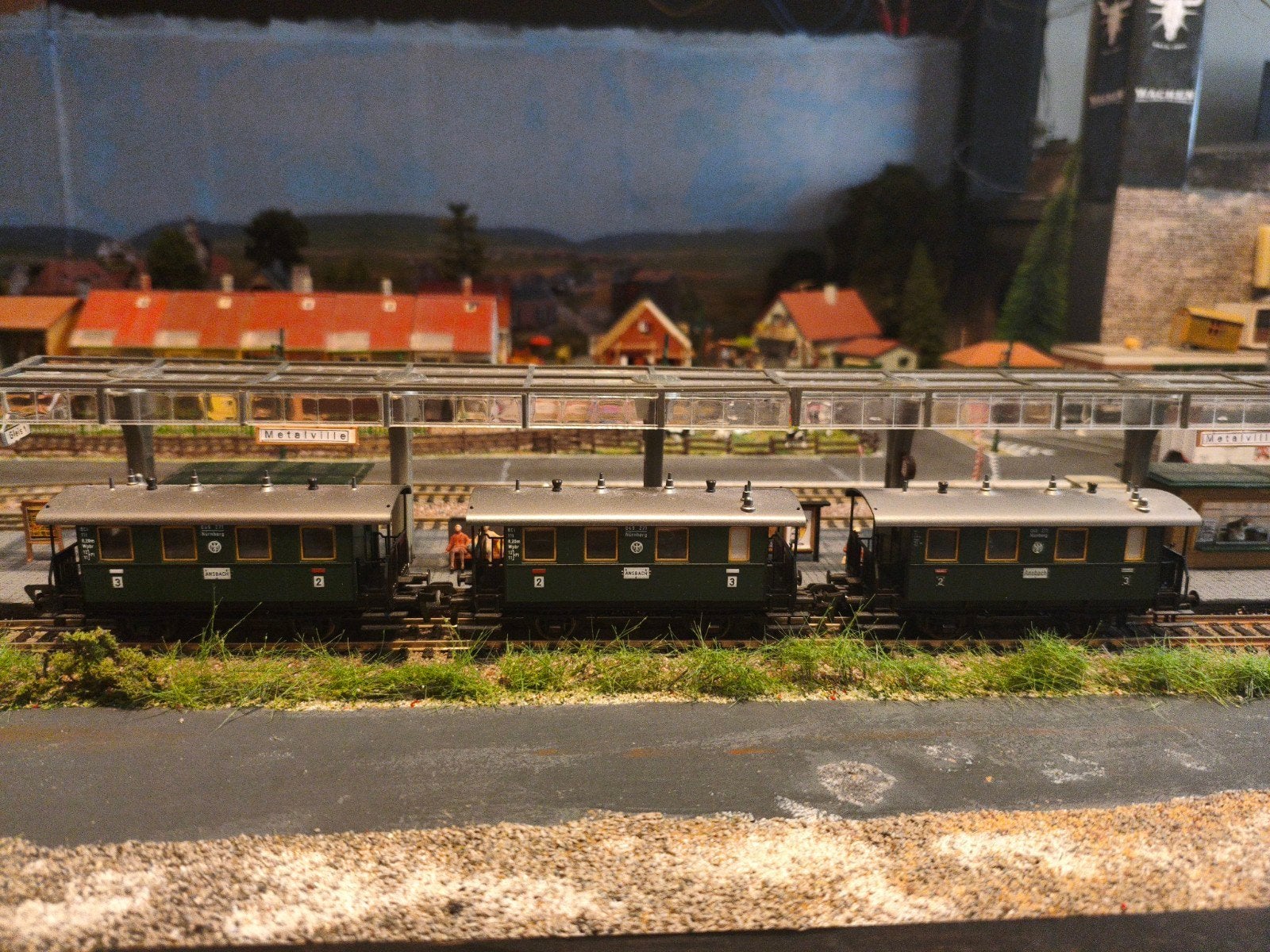 3 Fleischmann 5052 Ansbach rijtuigen met verlichting H0, Gebruikt, Gelijkstroom, Fleischmann, Wagon