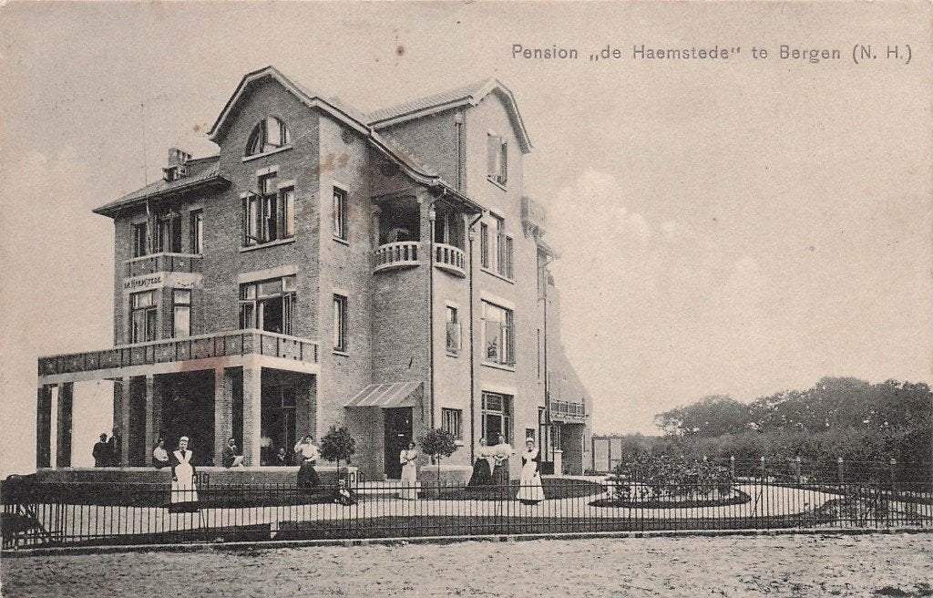 JP623 Bergen pension Haemstede 1934, Ophalen of Verzenden, 1920 tot 1940, Gelopen, Noord-Holland