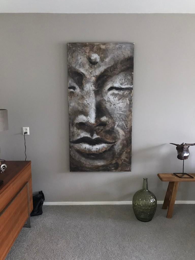 Kunstwerk Buddha van Juul 160x80x5 cm., Ophalen