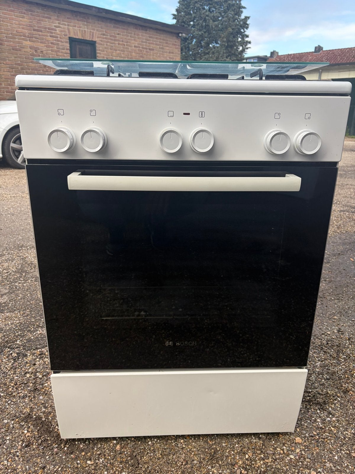 Bosch Vrijstaand Gasfornuis met Oven - 60 cm Breed, Ophalen, Gebruikt, 60 cm of meer, 4 kookzones