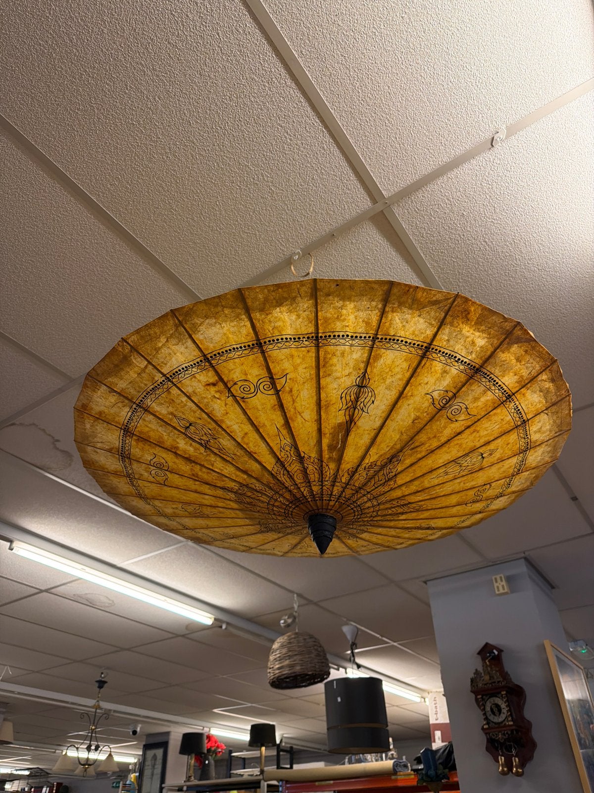 Oosterse papieren lampenkap - uniek design, Ophalen, Gebruikt, ., Natuurlijk materiaal