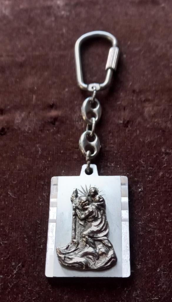 Sleutelhanger met sint Christoffel, Ophalen of Verzenden, Gebruikt