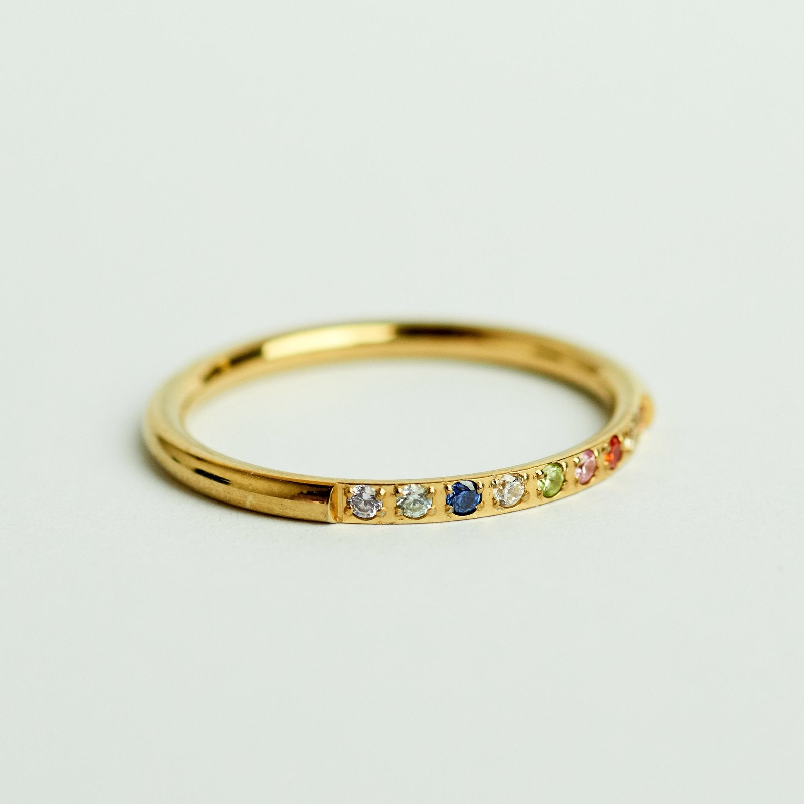14k multicolor vintage gouden ring, 18 tot 19, Ophalen of Verzenden, Zo goed als nieuw, Dame