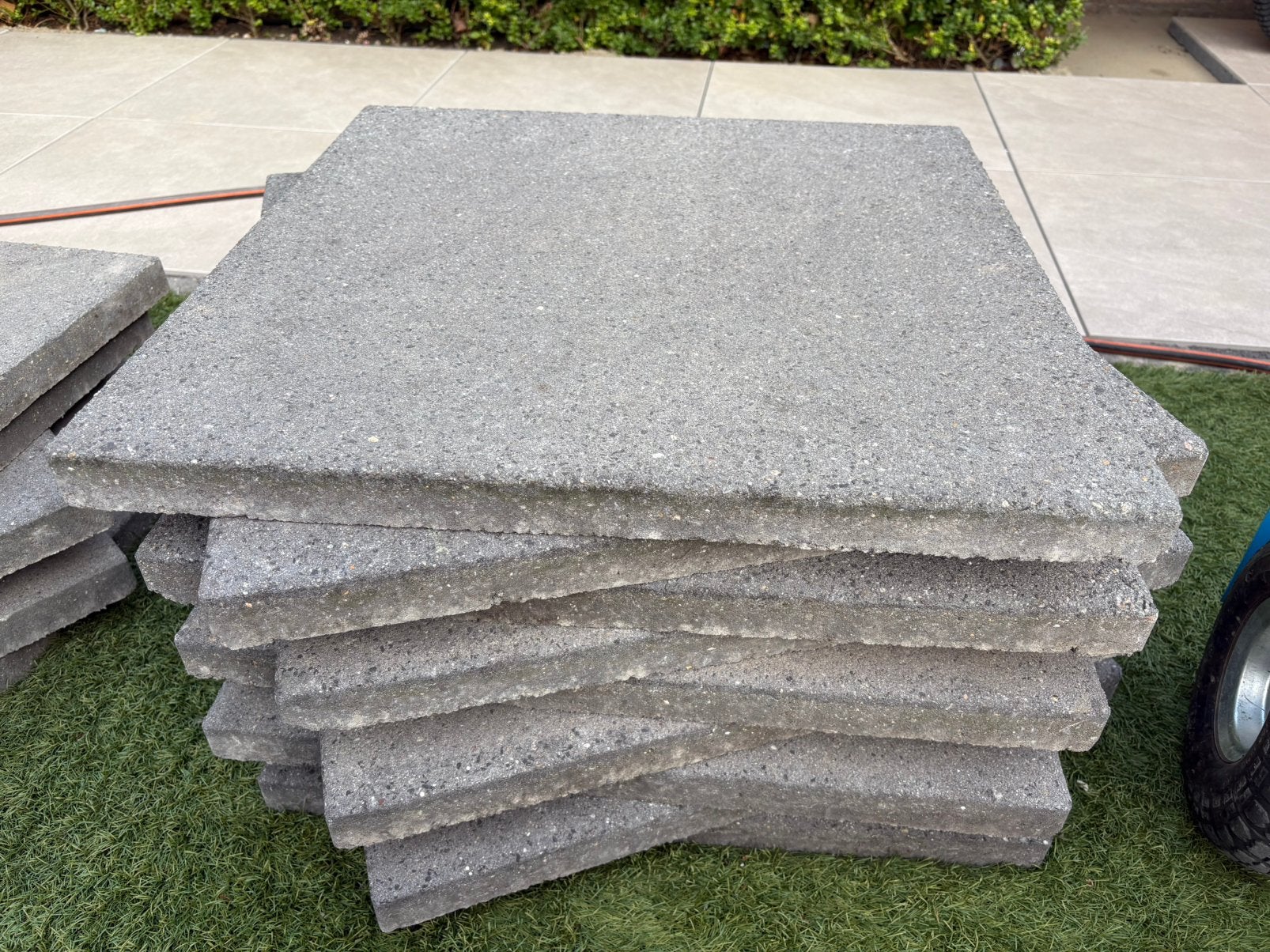 15x 60x60 tuin tegels antraciet, Tuin en Terras, Tegels en Klinkers, Ophalen, Gebruikt, 5 tot 10 m², Beton
