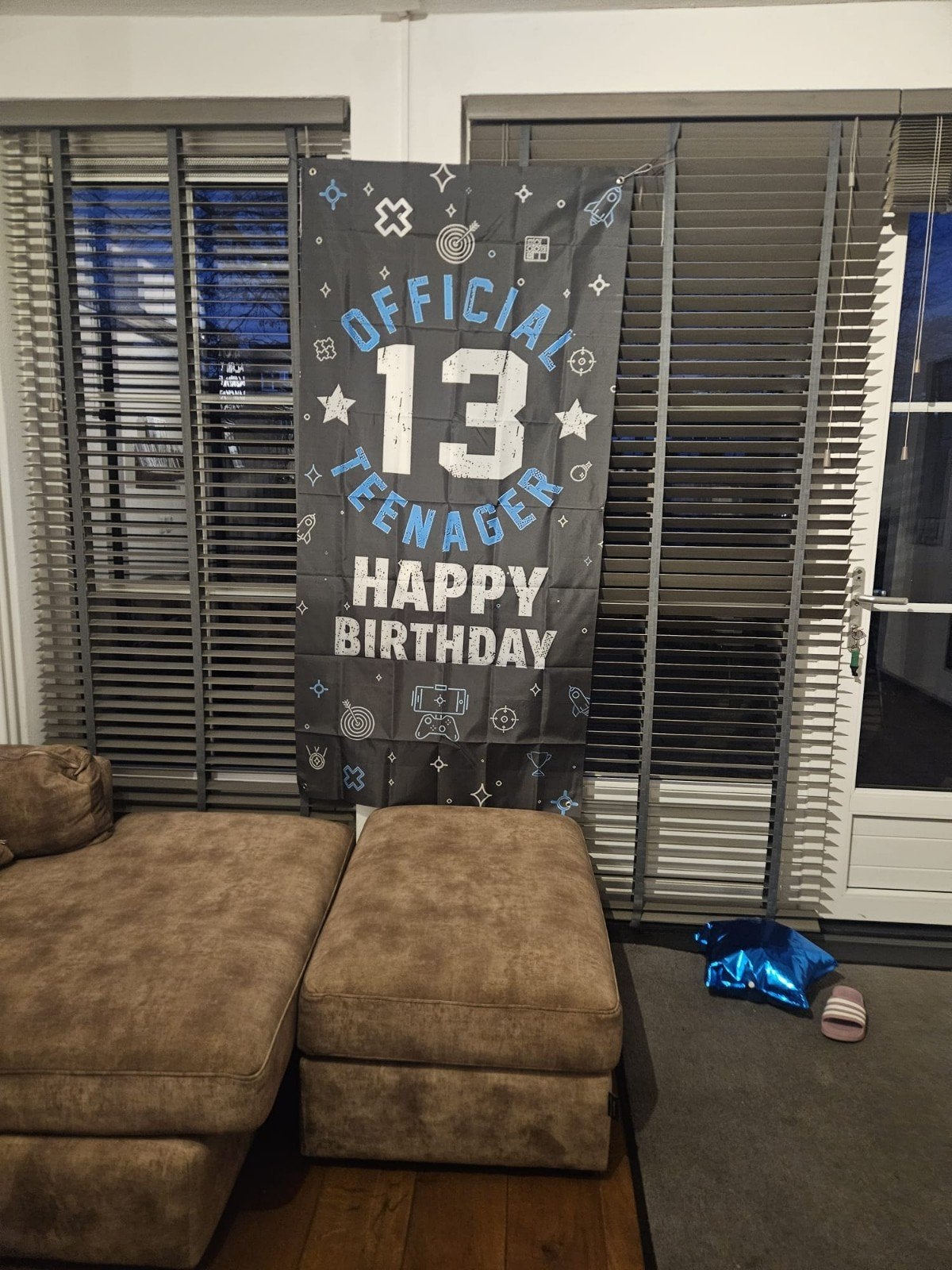 Verjaardagsdecoratie 13 jaar: Banner, Slinger, Toppers, Ophalen of Verzenden, Zo goed als nieuw, Versiering, Verjaardag