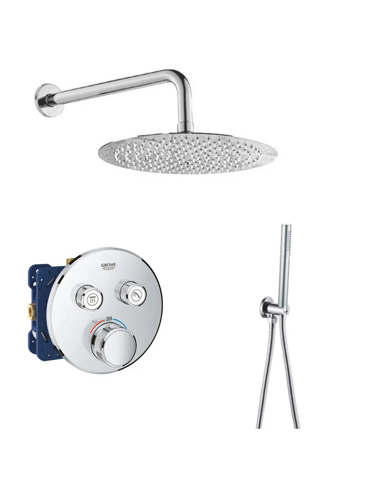 Grohe Grohtherm Smartcontrol 30cm regendouche nieuw en compl, Doe-het-zelf en Verbouw, Ophalen of Verzenden, Zo goed als nieuw