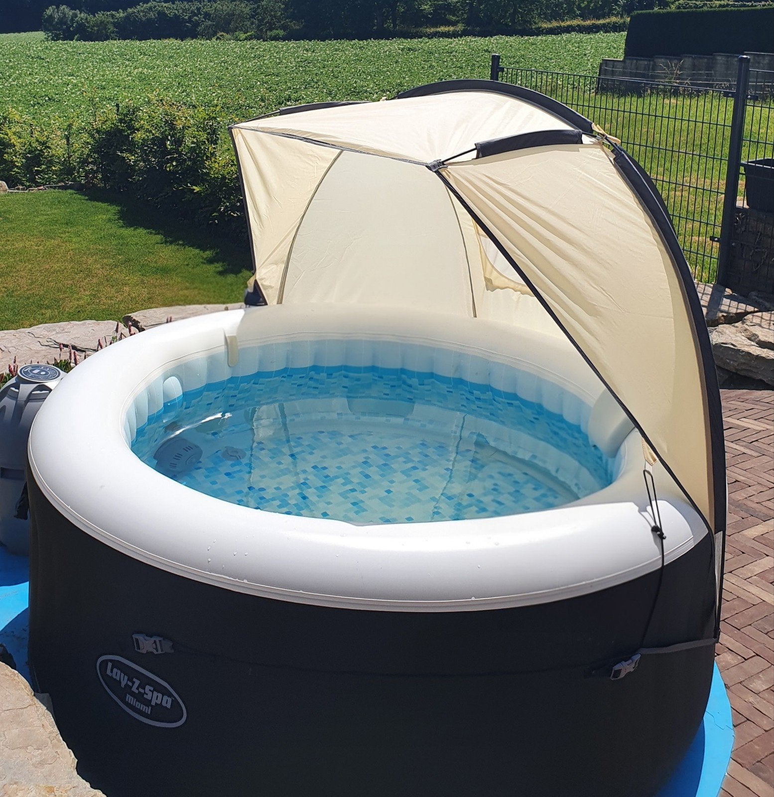 Zonnescherm voor opblaasbare jacuzzi, Tuin en Terras, Ophalen, Minder dan 80 cm, Opblaaszwembad, Rond