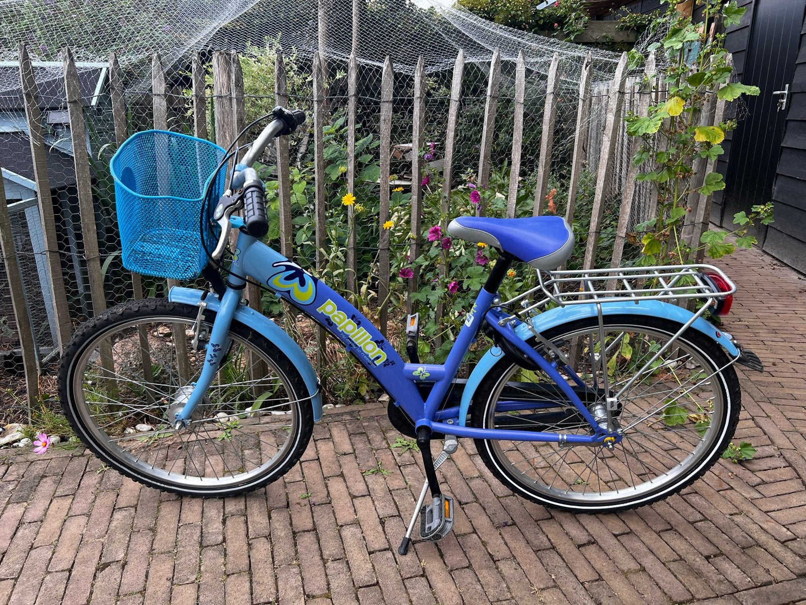 Papillion kinderfiets 24 inch met versnellingen en mandje, Ophalen, Terugtraprem, Versnellingen, Gebruikt