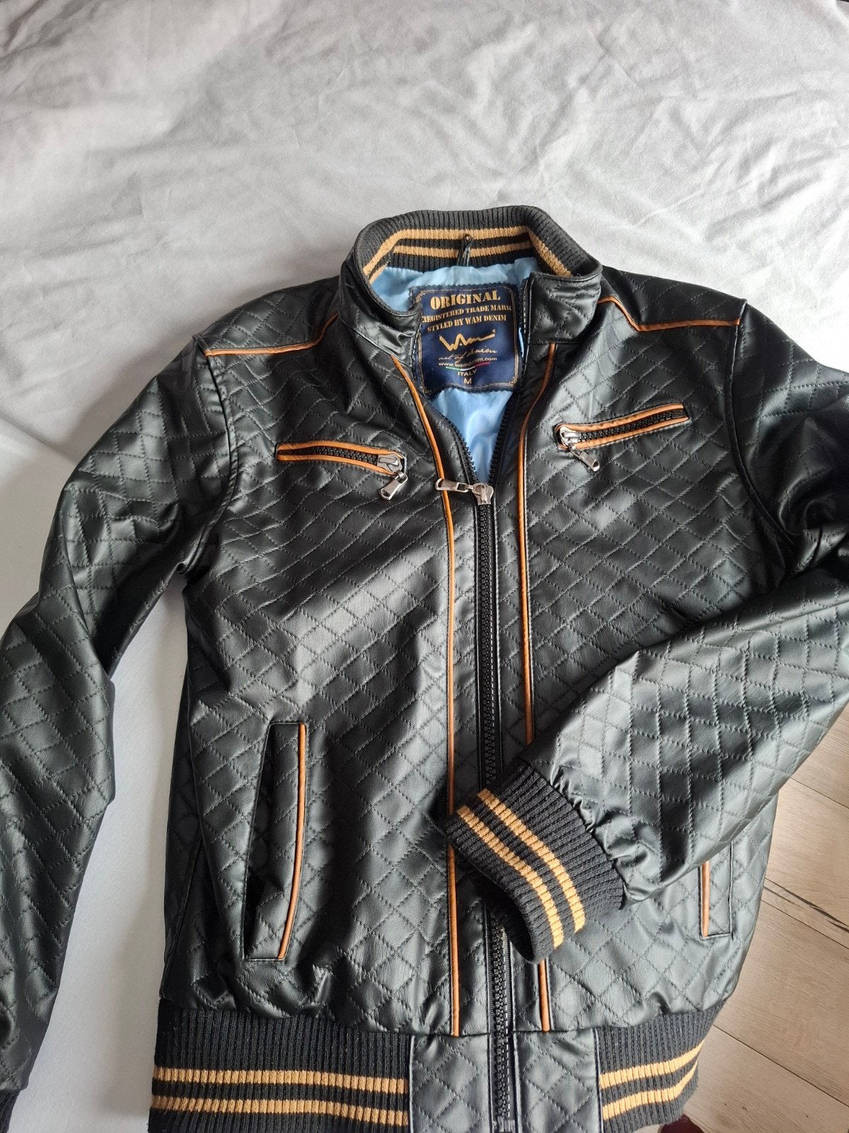 WAM Denim leatherlook jas, goede staat, Ophalen of Verzenden, Zo goed als nieuw, Zwart