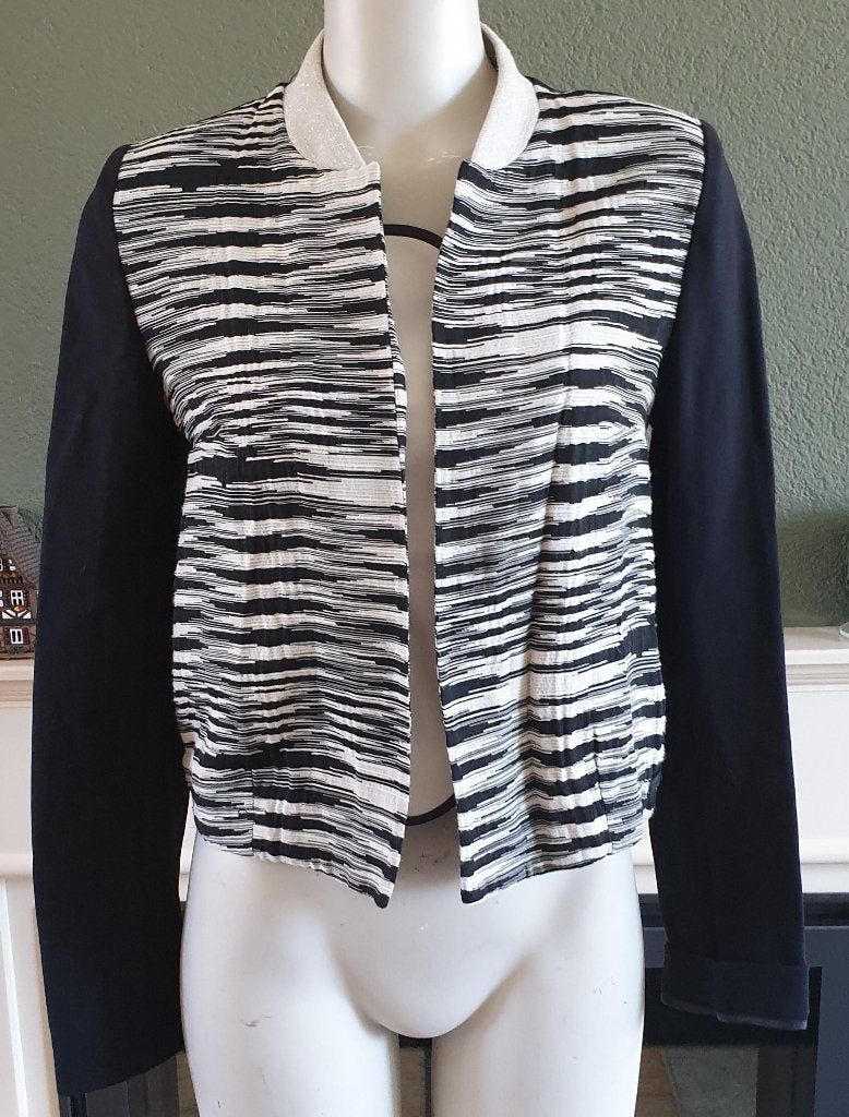 Cop. Copine zwart wit zomer jas mt S 36 jack jasje streep, Zwart, Ophalen of Verzenden, Zo goed als nieuw, Maat 36 (S)