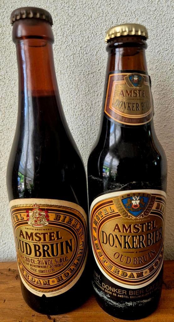 2x Fles AMSTEL oud bruin+donker bier Amsterdam Holland 1994, Verzamelen, Ophalen of Verzenden, Zo goed als nieuw, Flesje(s), Amstel