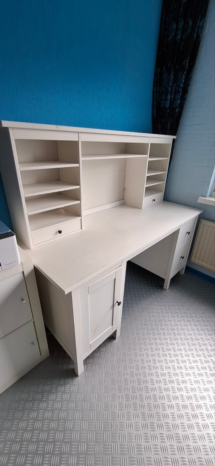 Ikea Hemnes bureau met opbouw, Huis en Inrichting, Ophalen, Gebruikt, 155 cm, 65 cm