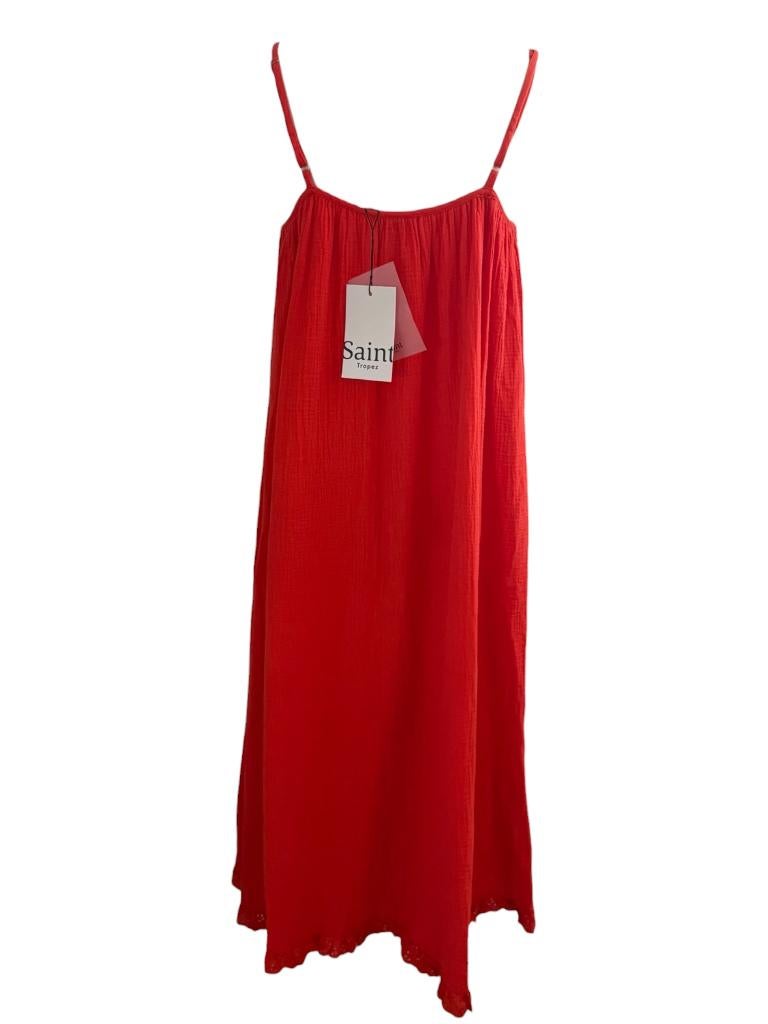 Saint Tropez jurk NIEUW M, Nieuw, Ophalen of Verzenden, Rood, Onder de knie