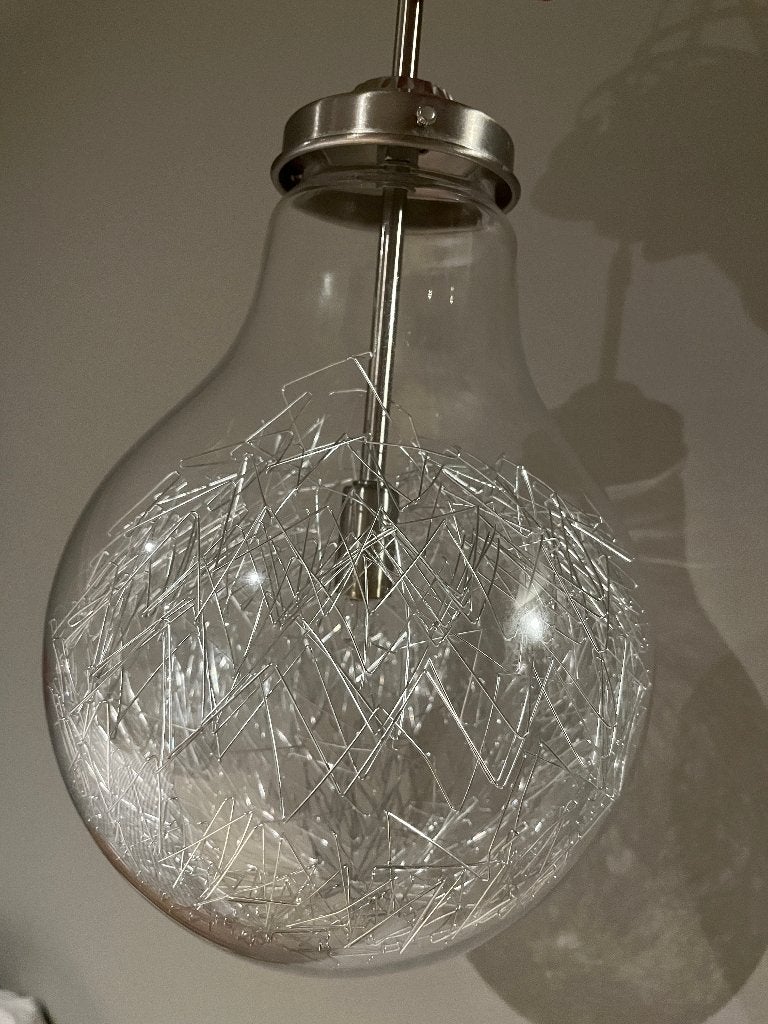 Foto 2 van Hanglamp ‘Wire’ in Glas en RVS