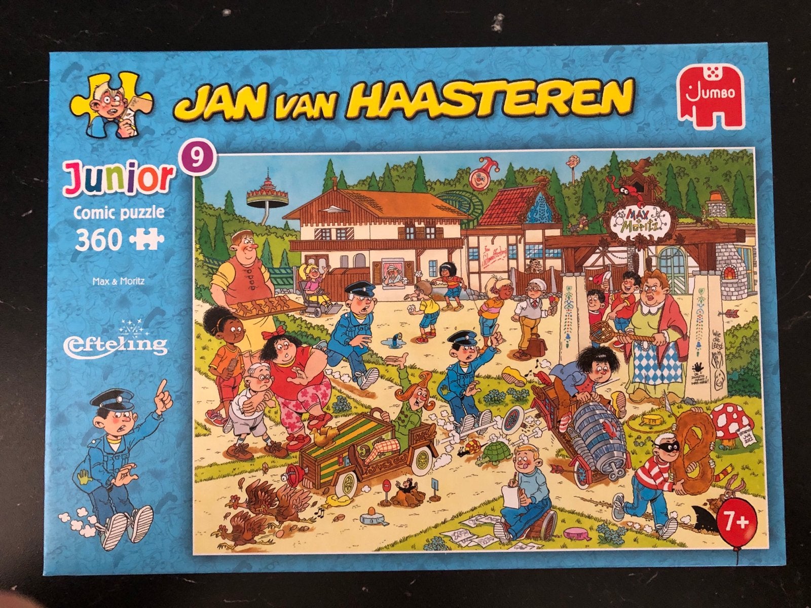 Jan van Haasteren Junior Efteling Max & Moritz puzzel 360 st, Ophalen of Verzenden, Meer dan 50 stukjes, Zo goed als nieuw, 6 jaar of ouder