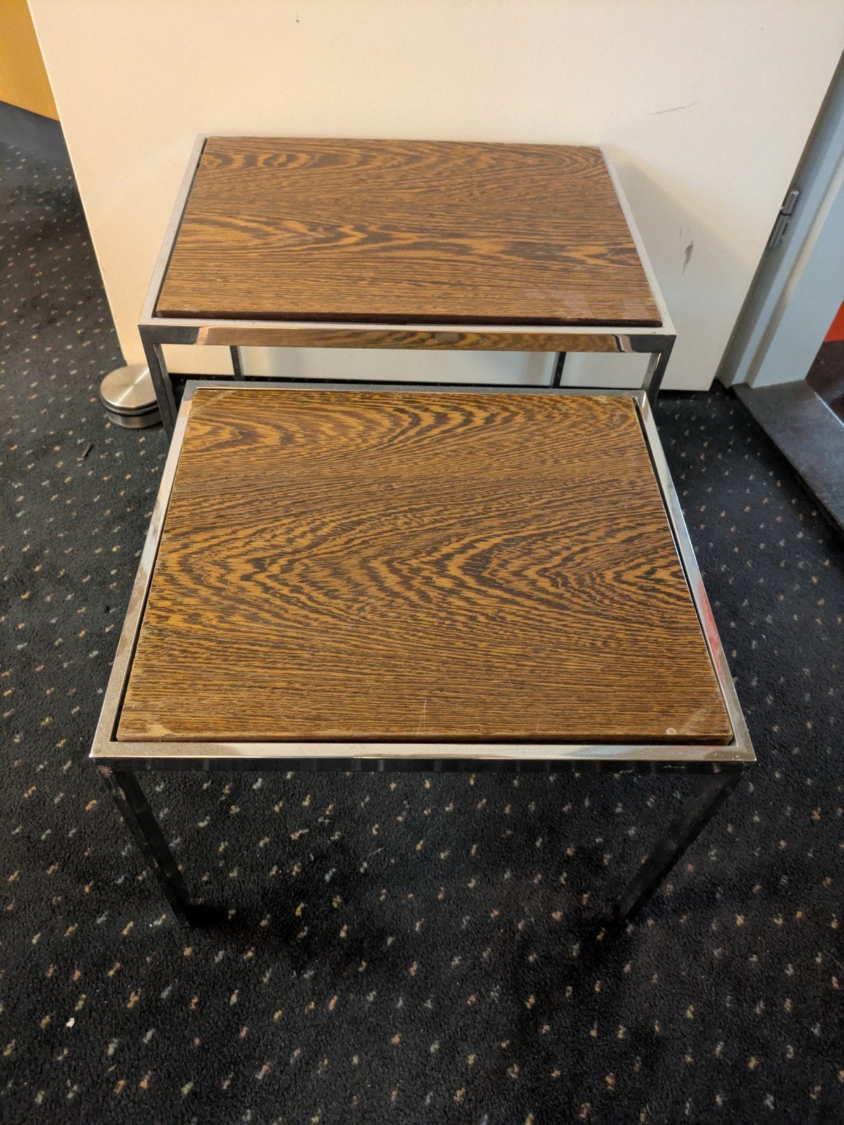 Vintage Pastoe Cees Braakman bijzettafels, jaren 60, Minder dan 55 cm, Gebruikt, Vierkant, Vintage, Mid-century modern, Dutch design