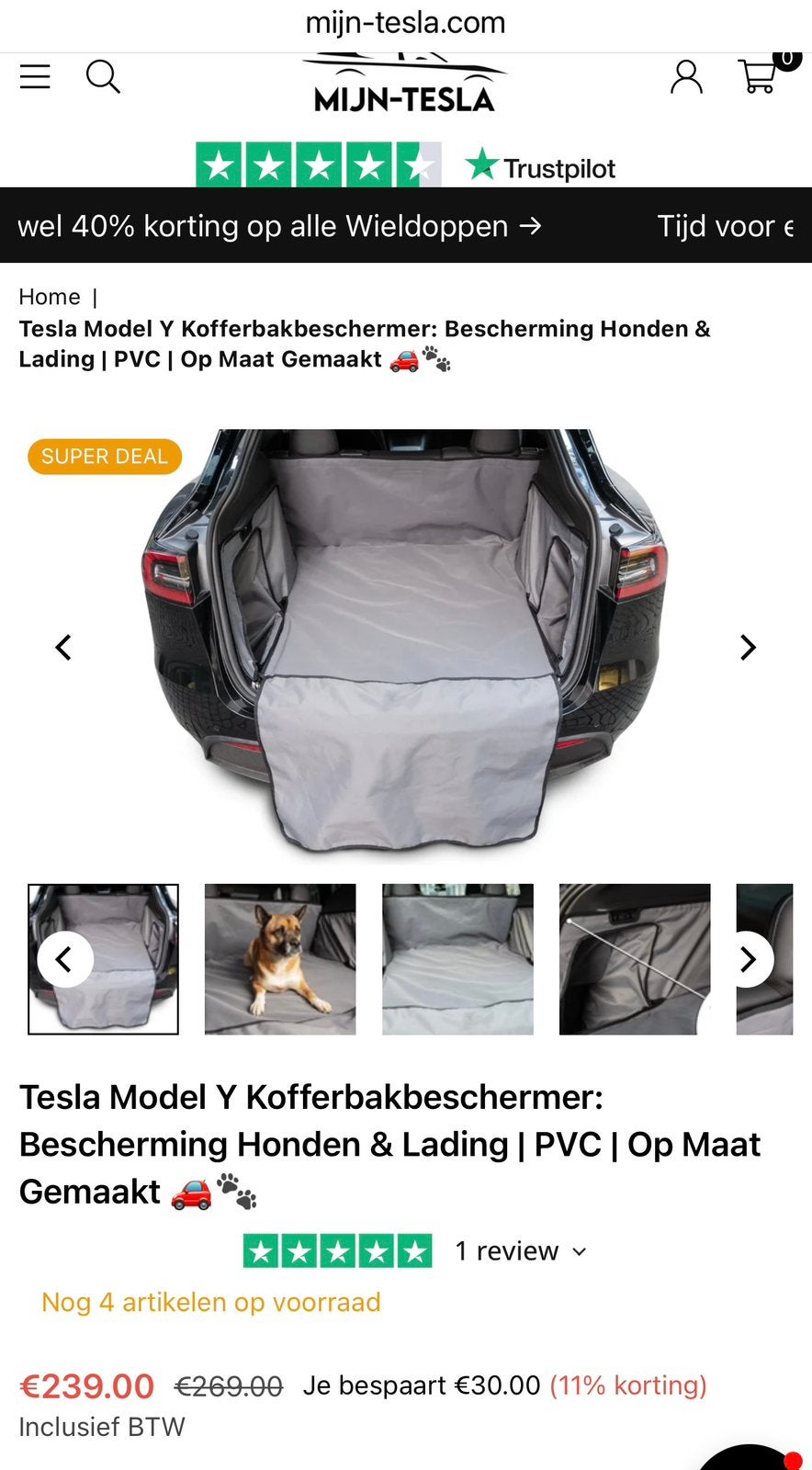 Tesla Model Y Kofferbakbeschermer, Auto diversen, Auto-accessoires, Ophalen of Verzenden, Gebruikt