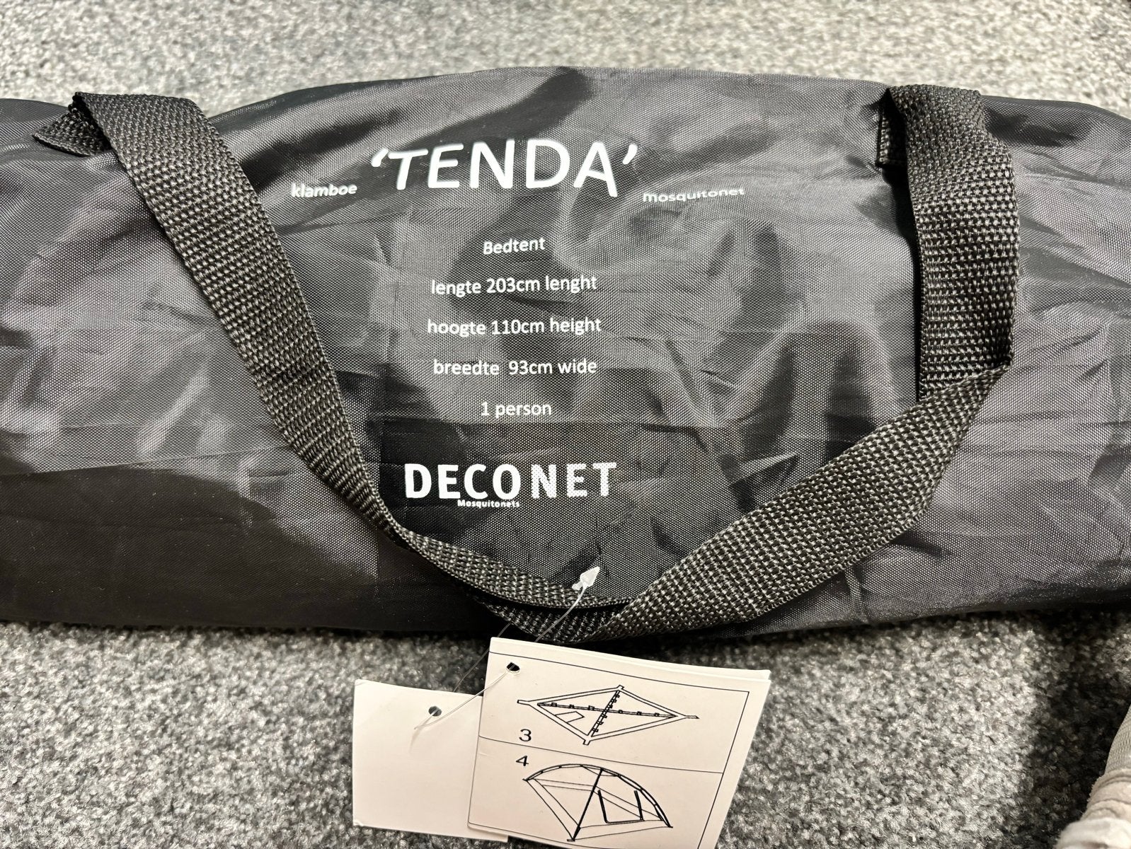 Tenda Deco Net Muskietennet 1-persoons (klamboe), Caravans en Kamperen, Tenten, Ophalen of Verzenden, Nieuw, Tot en met 2