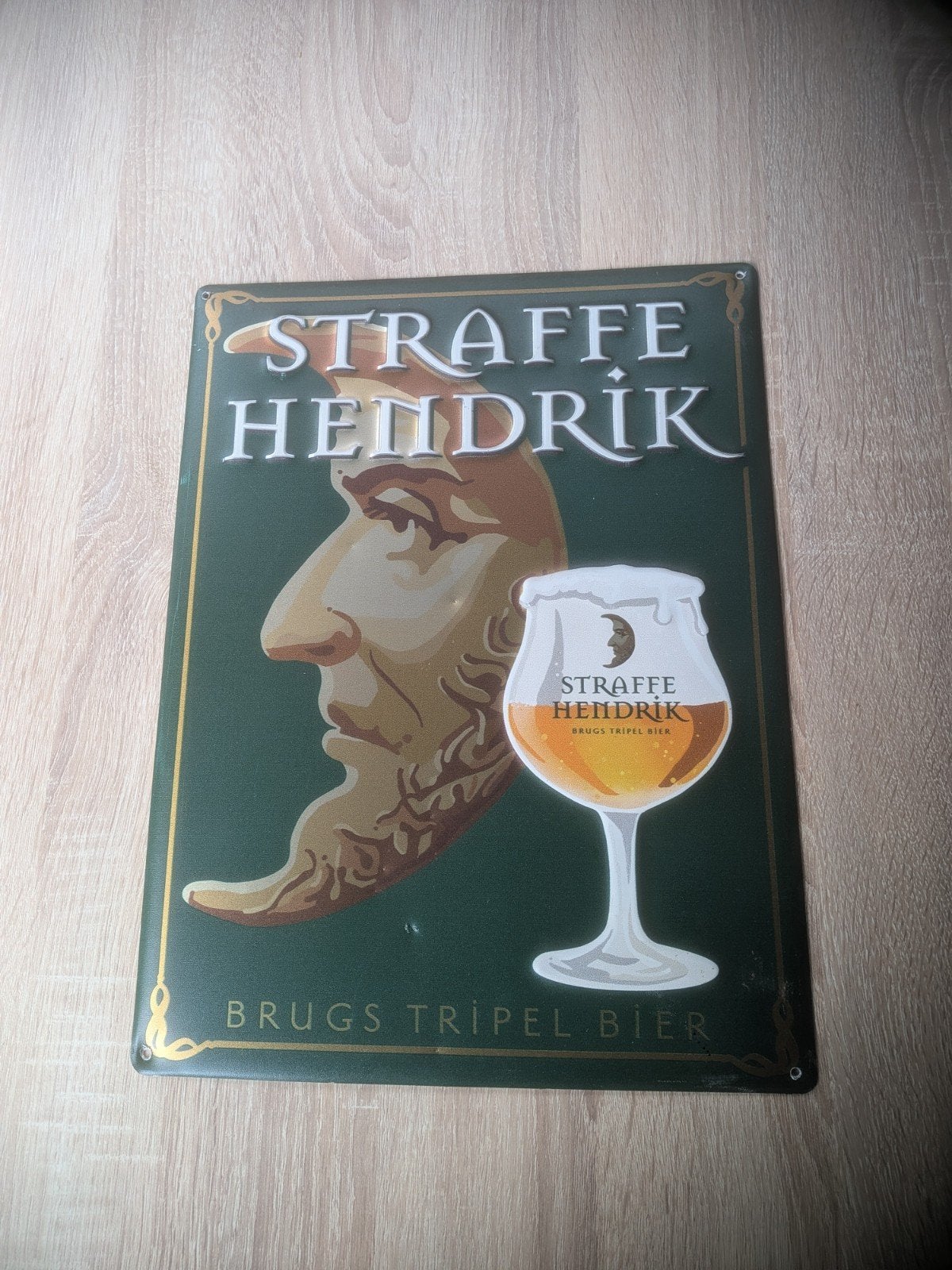 Straffe Hendrik Brugs Tripel Bier Reclamebord, Verzamelen, Ophalen of Verzenden, Zo goed als nieuw, Reclamebord, Plaat of Schild