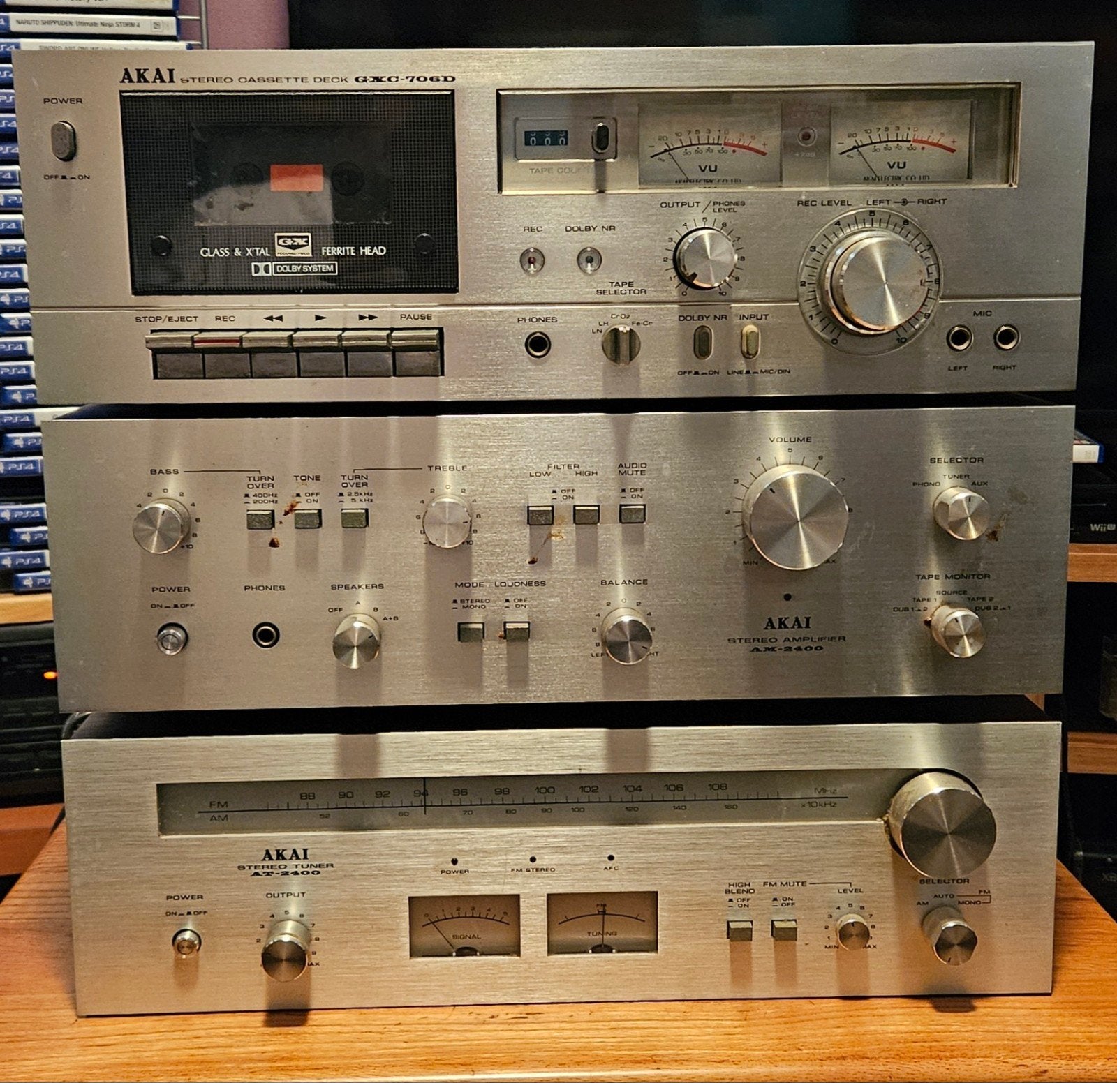 Akai Vintage Hifi Set: Cassettedeck, Versterker, Tuner, Ophalen, Gebruikt, Losse componenten, Cassettedeck