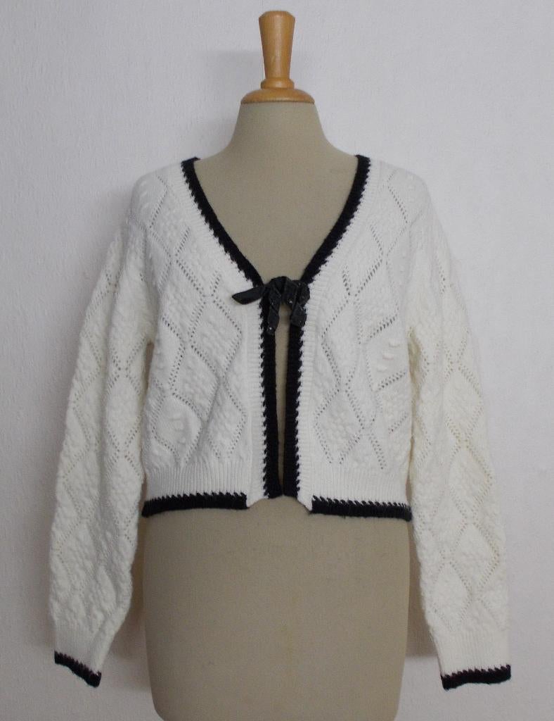 Trachten look lief beige/zwart vestje! L, Verzenden, Zo goed als nieuw, Maat 42/44 (L), Beige