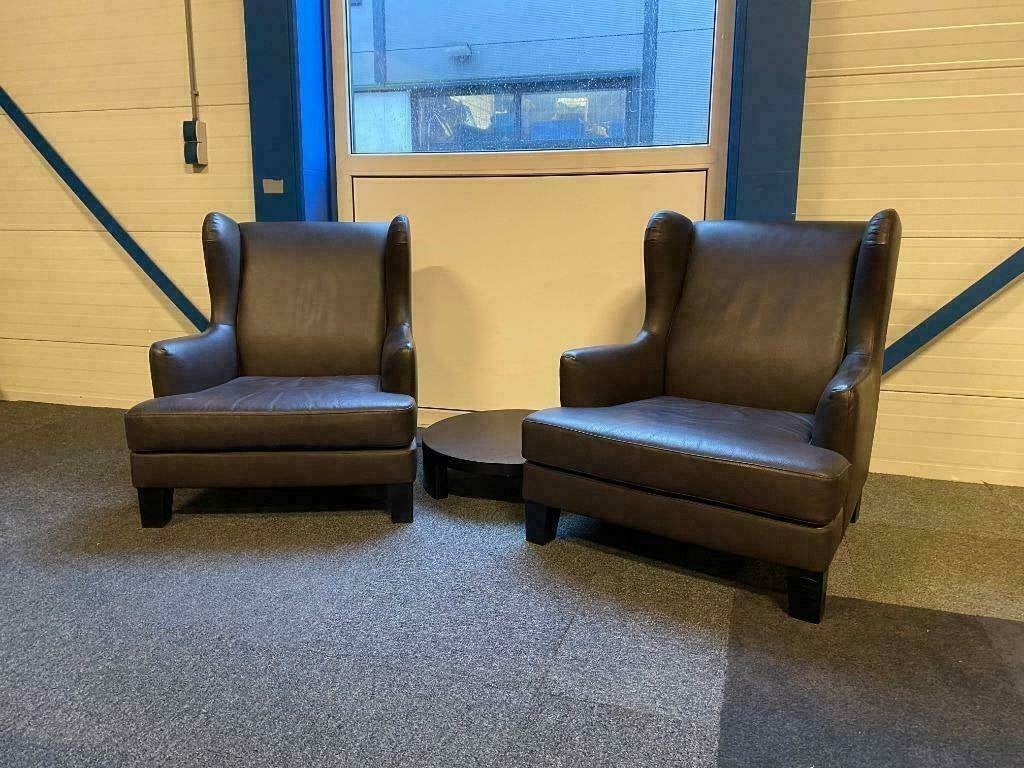 2 x Casa Milano fauteuil, armchair, Maria Teresa, leder, Ophalen, Gebruikt, 75 tot 100 cm, Leer