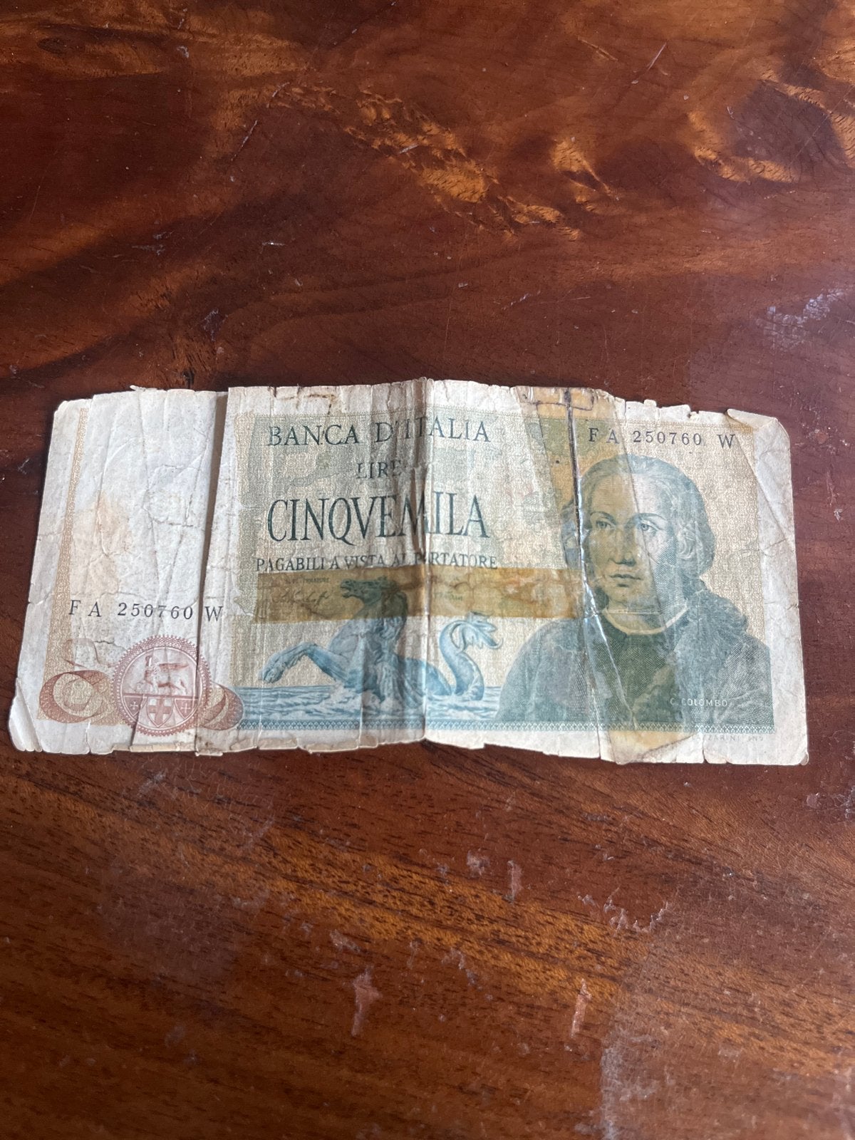 Zeldzaam Italiaans 5000 Lire biljet - Banca d'Italia, Postzegels en Munten, Ophalen of Verzenden, Italië, Los biljet