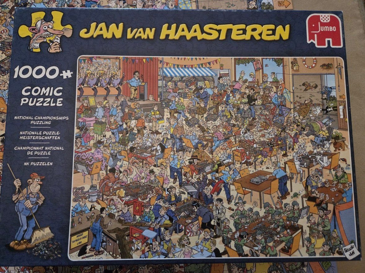 Jan van haasteren -nk puzzelen- 1000 stukjes, Ophalen, 500 t/m 1500 stukjes, Zo goed als nieuw