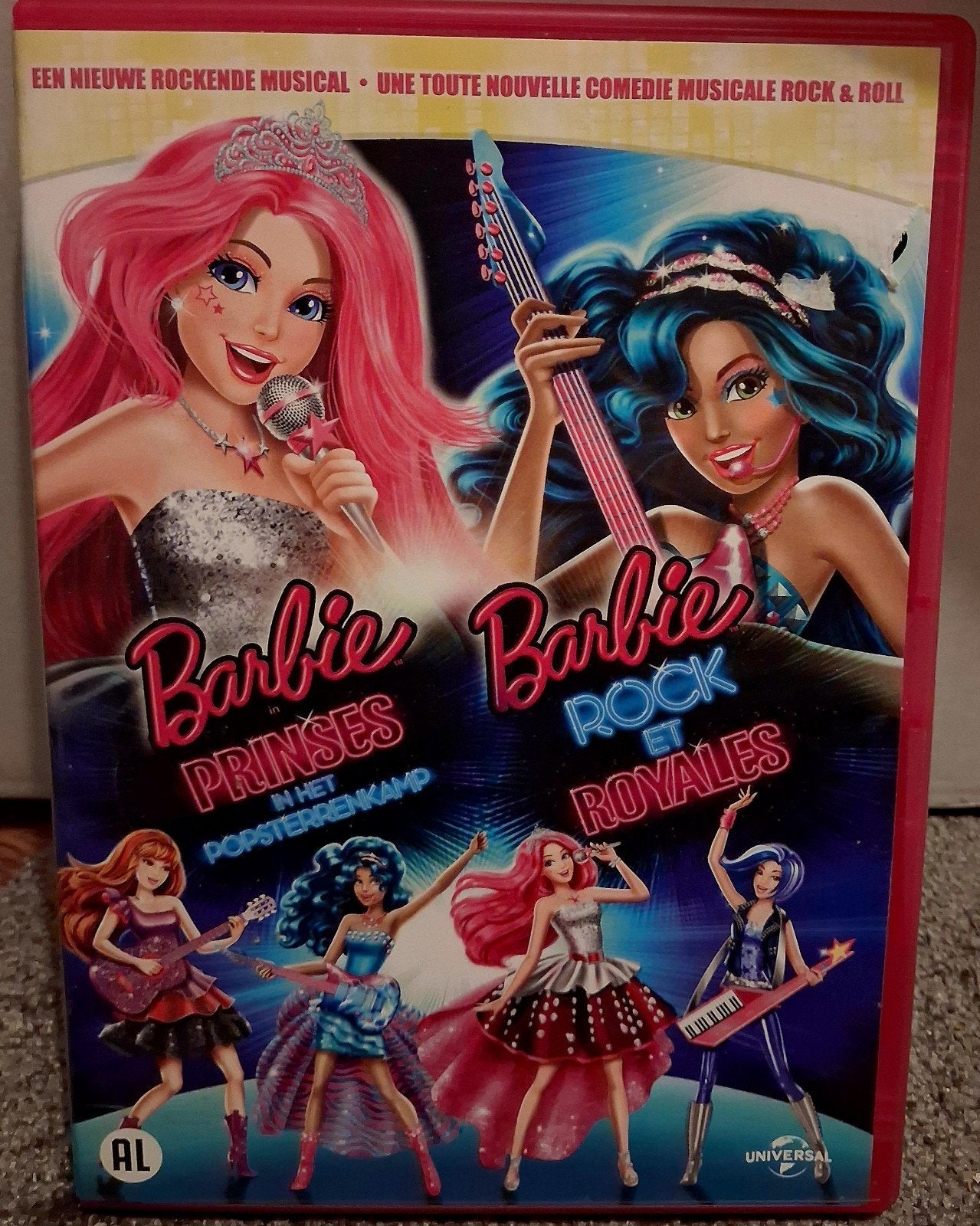 Barbie Prinses & Popsterrenkamp / Rock & Royales DVD, Cd's en Dvd's, Bonusmateriaal, Ophalen of Verzenden, Zo goed als nieuw, Spaans