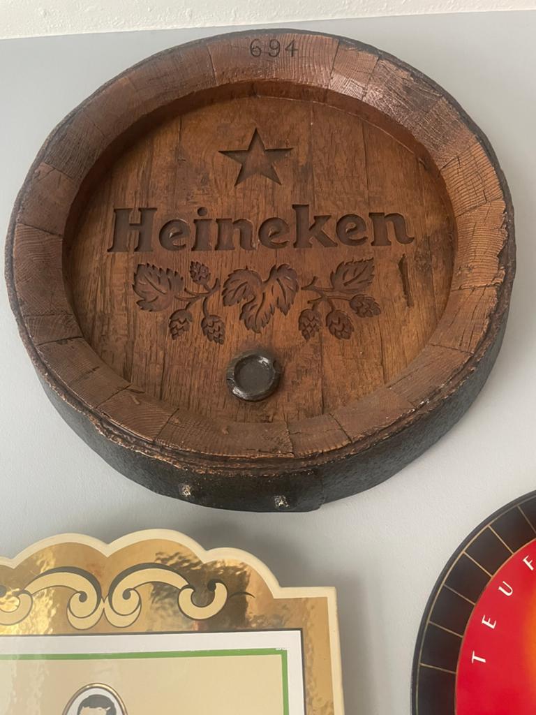 Biervat bord heinken, Ophalen of Verzenden, Reclamebord