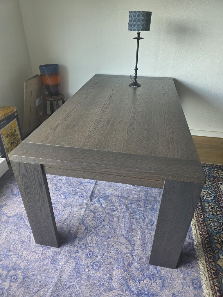 mooie grote tafel kleine gebruikssporen op blad, Huis en Inrichting, Tafels | Eettafels, Ophalen, Gebruikt, 200 cm of meer, 50 tot 100 cm