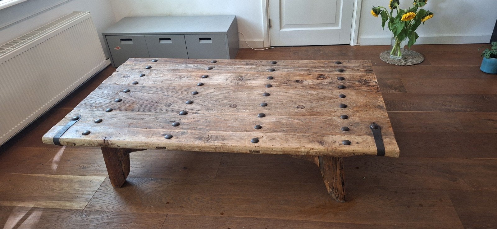 salontafel van antieke deur, Huis en Inrichting, Ophalen, Gebruikt, Rechthoekig