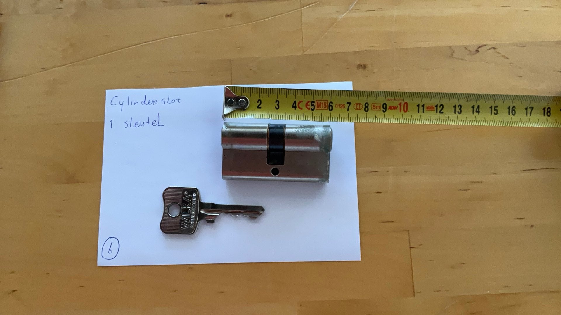 Cylinderslot met 1 sleutel, Ophalen of Verzenden, Gebruikt, Koper of Messing, Slot