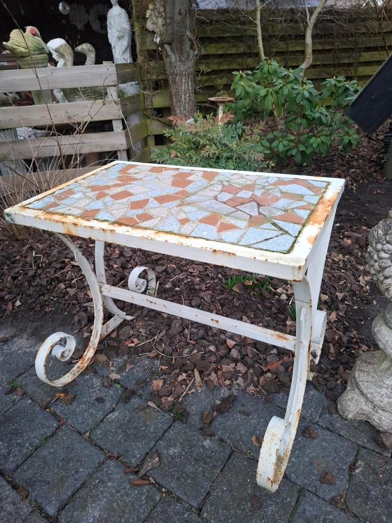 Franse tuintafel, Tuin en Terras, Tuintafels, Ophalen, Gebruikt, Rechthoekig, Hout