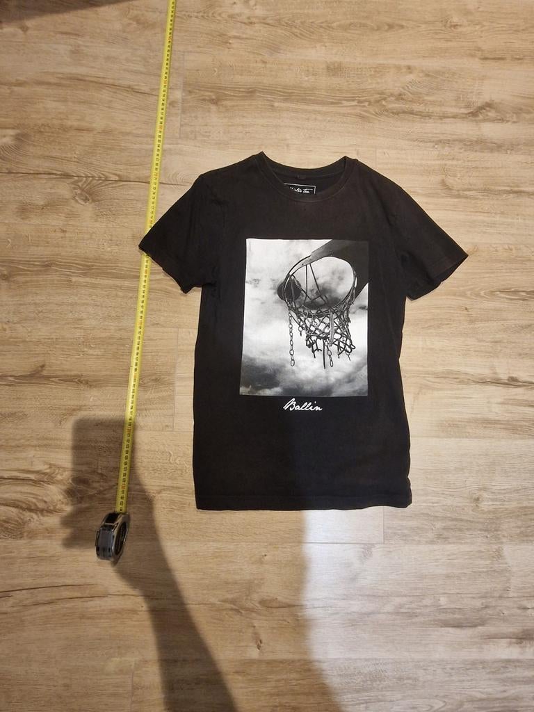 Ballin' Amsterdam T-shirt met basketbalprint, Ophalen, Maat 48/50 (M), Zwart, Ballin' Amsterdam