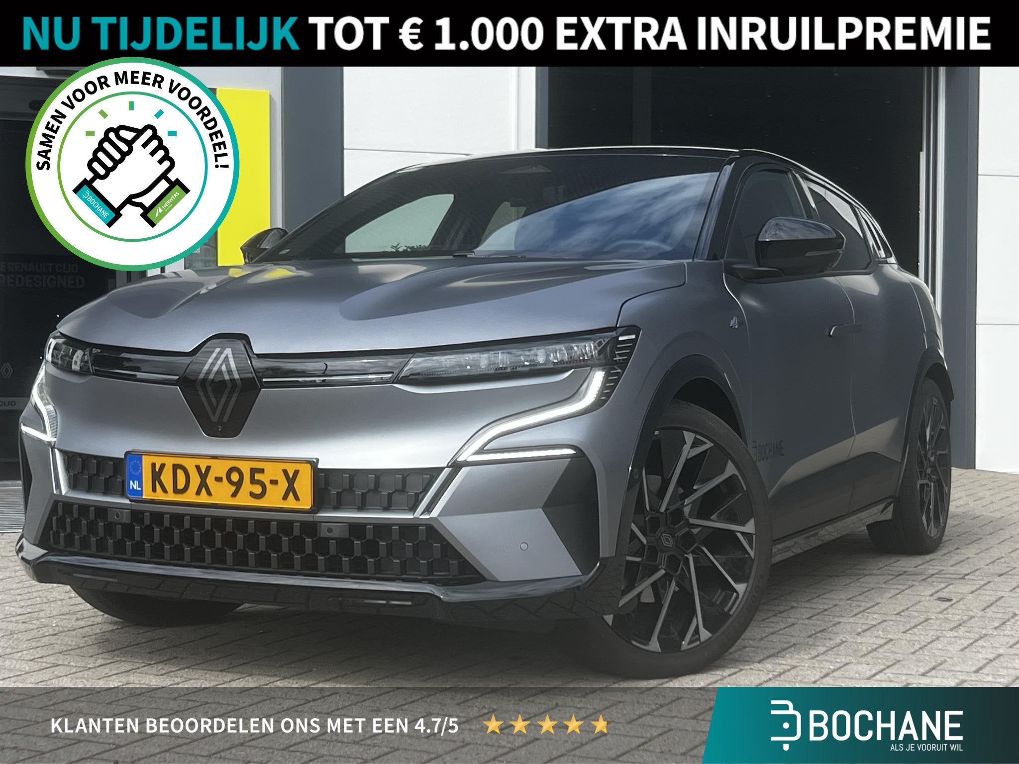Renault Megane E-Tech Comfort Range Iconic Esprit Alpine 60, Auto's, Gebruikt, Huisgarantie, 385 min, 1619 kg