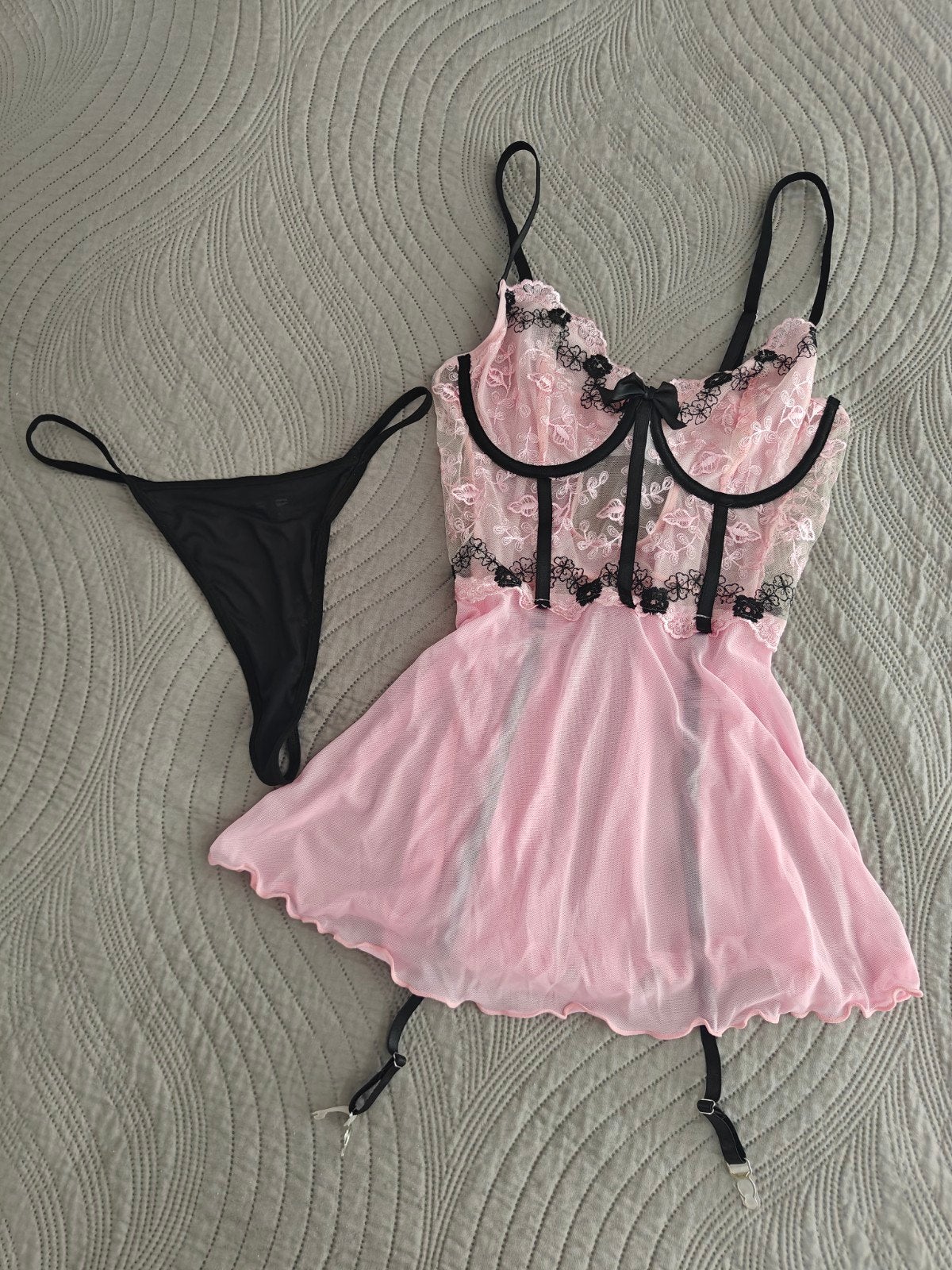 Roze babydoll, Kleding | Dames, Ondergoed en Lingerie, Verzenden, Roze, String